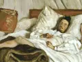 Un hombre en cama, pálido y con mirada perdida, evoca el dolor y la reflexión de "La muerte de Iván Ilich resumen".