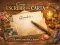Cómo escribir una carta: un sobre abierto, pluma, tinta, vela, gafas y un ramo de rosas. Ideal para expresar amor, amistad o ánimo.