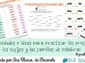 Actividades para practicar prefijos y sufijos, con listas de palabras y falsos prefijos.