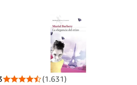 La elegancia del erizo, libro de Muriel Barbery, con una joven y la Torre Eiffel de fondo.