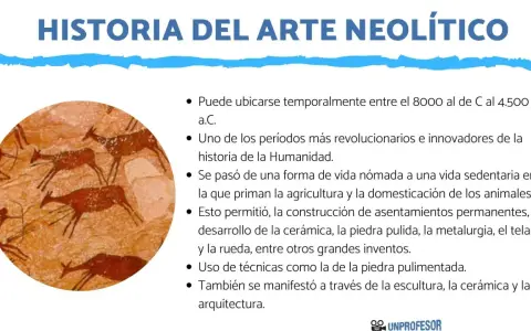 Pinturas rupestres de cazadores y ciervos, un ejemplo del arte del neolítico, que muestra la transición a la vida sedentaria y el desarrollo de la agricultura.