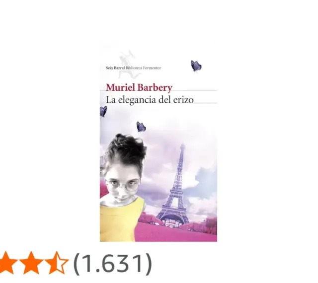 La elegancia del erizo, libro de Muriel Barbery, con una joven y la Torre Eiffel de fondo.