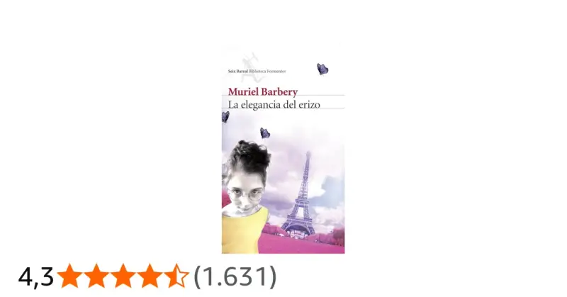 La elegancia del erizo, libro de Muriel Barbery, con una joven y la Torre Eiffel de fondo.